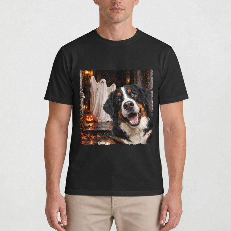 Custom Pet Halloween Funny Selfie Vintage Ghost Boo - Personalized Shirt 3