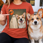 Custom Pet Halloween Funny Selfie Vintage Ghost Boo - Personalized Shirt 5