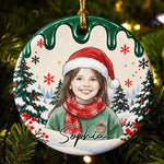Custom Pet Kid Photo Watercolor Art For Kids, Son, Daughter, Pet Lovers - Personalized Ornament 2