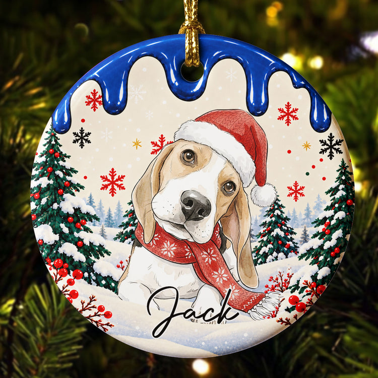 Custom Pet Kid Photo Watercolor Art For Kids, Son, Daughter, Pet Lovers - Personalized Ornament 3