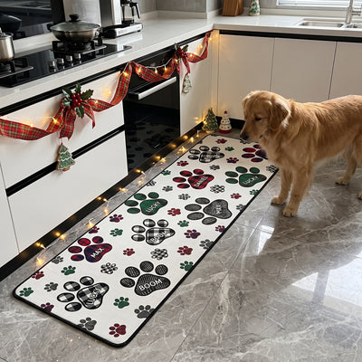 Custom Pet Name Christmas Decor Kitchen Entry Way Decor - Personalized Runner Rug