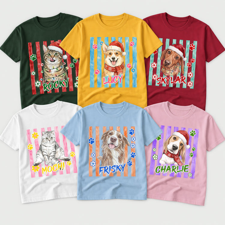 Custom Pet Photo And Name Watercolor Art Gift For Pet Lovers - Personalized Shirt 6