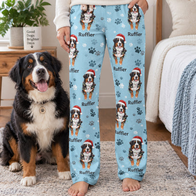 Custom Pet Photo & Name Watercolor Art Pet Lover Gift - Personalized Lounge Pants