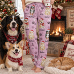 Custom Pet Photo & Name Watercolor Art Pet Lover Gift - Personalized Lounge Pants 6