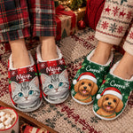Custom Pet Photo Cartoon Art Christmas Gift For Pet Lovers - Personalized Slippers 3