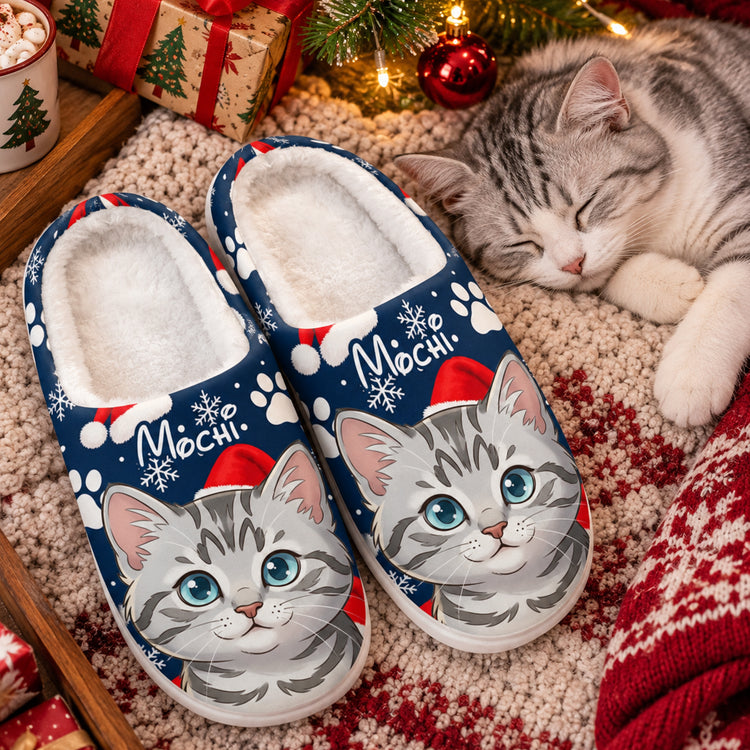 Custom Pet Photo Cartoon Art Christmas Gift For Pet Lovers - Personalized Slippers 4