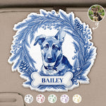 Custom Pet Photo Christmas Memorial, Dog Cat Christmas Photo, Pet Portrait Custom Name Gift - Personalized Car Visor Clip 2