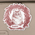 Custom Pet Photo Christmas Memorial, Dog Cat Christmas Photo, Pet Portrait Custom Name Gift - Personalized Car Visor Clip 3