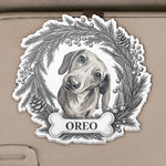 Custom Pet Photo Christmas Memorial, Dog Cat Christmas Photo, Pet Portrait Custom Name Gift - Personalized Car Visor Clip 4