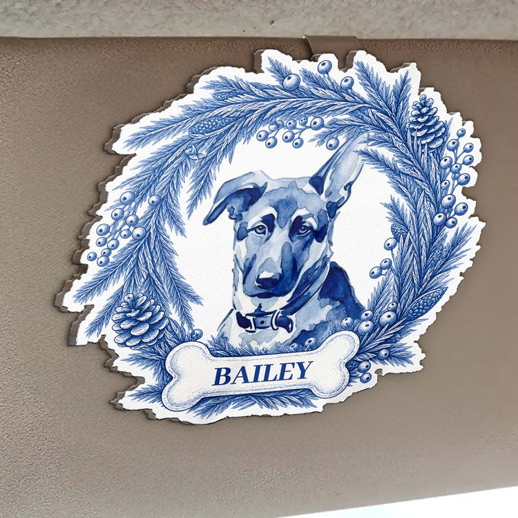 Custom Pet Photo Christmas Memorial, Dog Cat Christmas Photo, Pet Portrait Custom Name Gift - Personalized Car Visor Clip 6