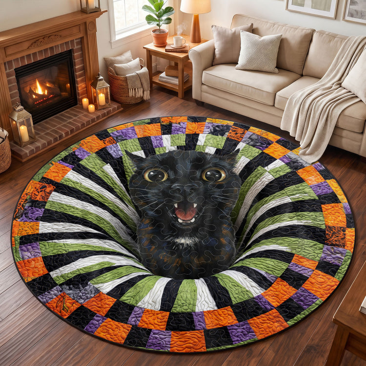 Custom Pet Photo Funny Halloween Scream Art - Personalized Quilted Mat 2