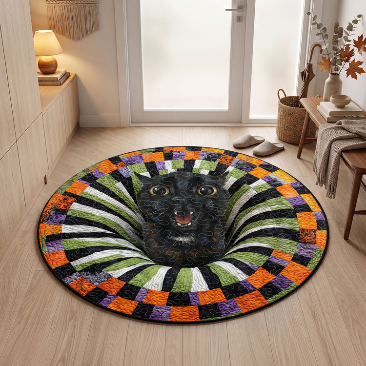 Custom Pet Photo Funny Halloween Scream Art - Personalized Quilted Mat 3