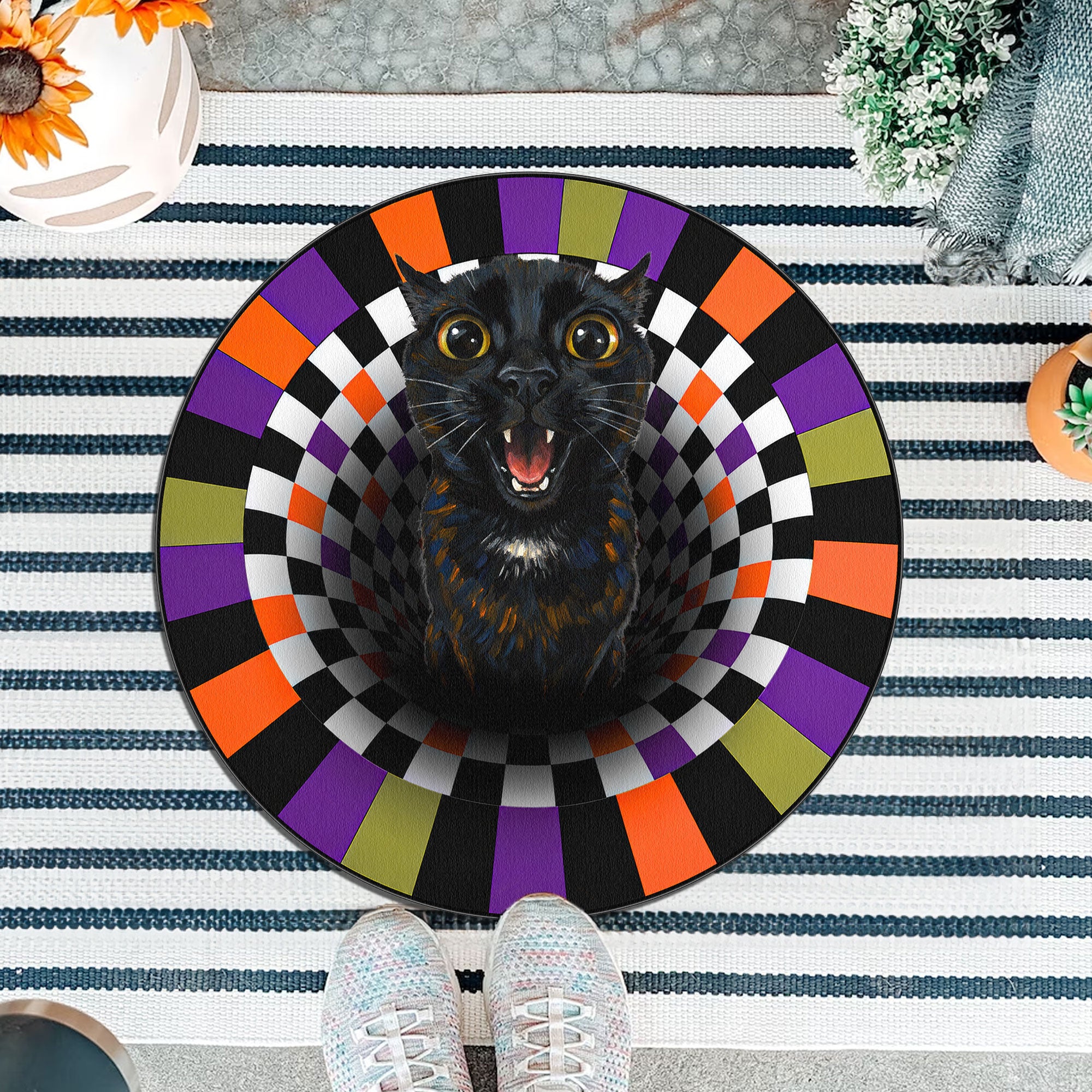 Custom Pet Photo Funny Scream Art - Personalized Doormat 2