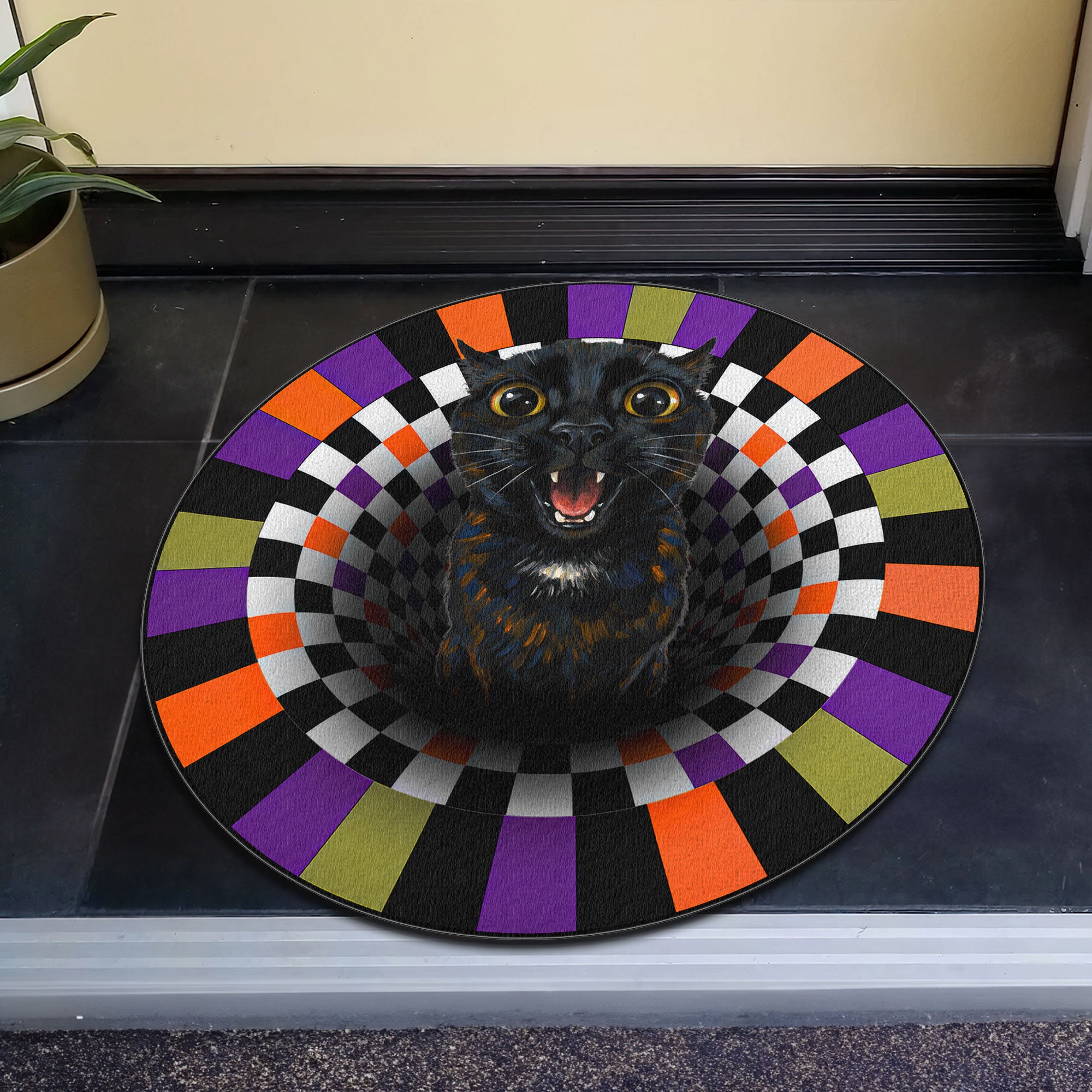 Custom Pet Photo Funny Scream Art - Personalized Doormat 3