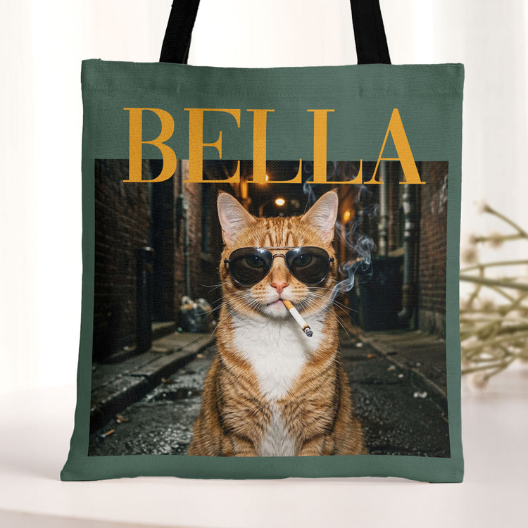 Custom Pet Photo Meme Vintage Graphic Dog Mom Cat Mom Gift - Personalized Tote Bag 3