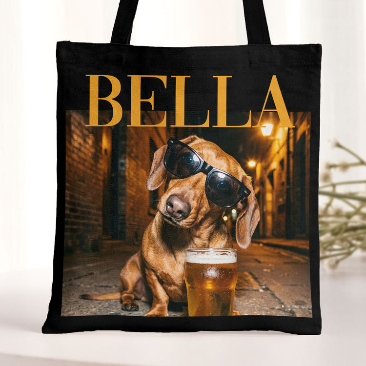 Custom Pet Photo Meme Vintage Graphic Dog Mom Cat Mom Gift - Personalized Tote Bag 5