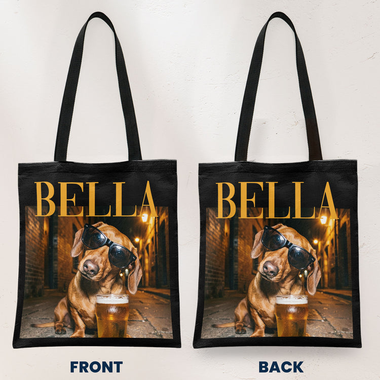 Custom Pet Photo Meme Vintage Graphic Dog Mom Cat Mom Gift - Personalized Tote Bag 6