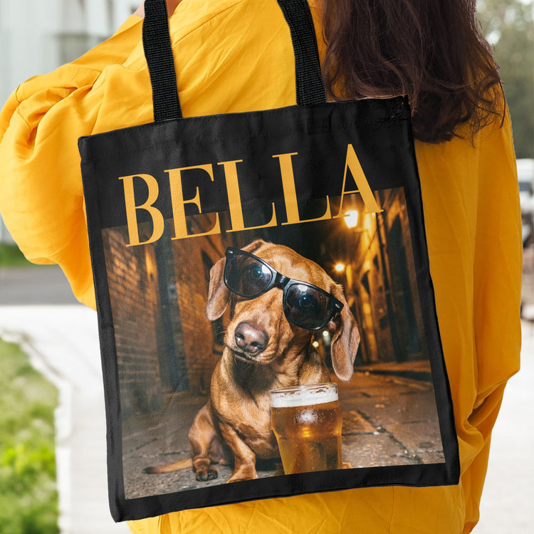 Custom Pet Photo Meme Vintage Graphic Dog Mom Cat Mom Gift - Personalized Tote Bag 8