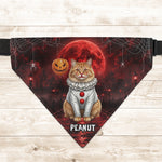 Custom Pet Photo Scary Halloween Clown Spooky Costume - Personalized Bandana Collar 2