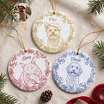 Custom Pet Photo Sketch Line Art Chrismtas Tree Decor For Pet Lovers - Personalized Ornament 1