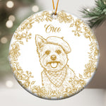 Custom Pet Photo Sketch Line Art Chrismtas Tree Decor For Pet Lovers - Personalized Ornament 2