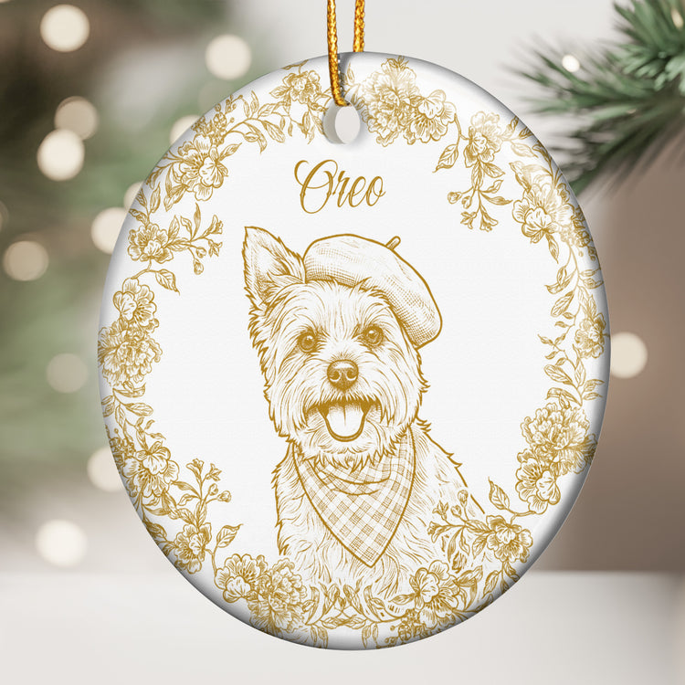 Custom Pet Photo Sketch Line Art Chrismtas Tree Decor For Pet Lovers - Personalized Ornament 3