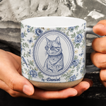Custom Pet Photo Sketch Line Art Floral Mug Gifts For Pet Lovers - Personalized Mug 3