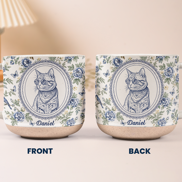 Custom Pet Photo Sketch Line Art Floral Mug Gifts For Pet Lovers - Personalized Mug 6