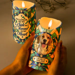 Custom Pet Photo Stained Glass Art For Pet Lover Pet Loss Gift - Personalized LED Candle 3