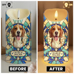 Custom Pet Photo Stained Glass Art For Pet Lover Pet Loss Gift - Personalized LED Candle 4