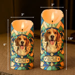 Custom Pet Photo Stained Glass Art For Pet Lover Pet Loss Gift - Personalized LED Candle 6