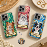 Custom Pet Photo Stained Glass Style Art For Pet Lovers - Personalized Phone Case 1