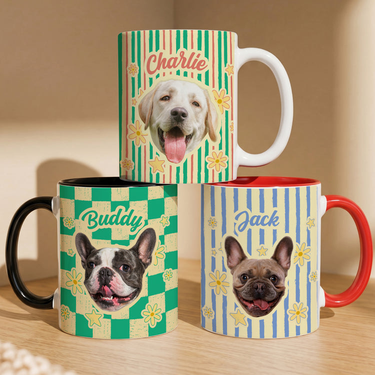 Custom Pet Photo - Vintage Bag For Dog Mom, Cat Mom - Personalized Mug 1