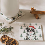 Custom Pet Photo Watercolor Art Christmas Table Decor - Personalized Coaster 5