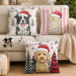 Custom Pet Photo Watercolor Art Christmas Winter Decor Gift - Personalized Pillow 1