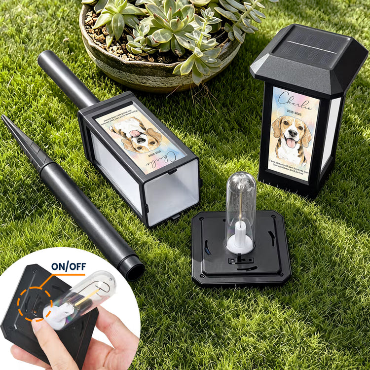 Custom Pet Photo Watercolor Art - Personalized Solar Garden Light 5
