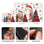 Custom Pet Photo Watercolor Christmas Food Placemat - Personalized Pet Feeding Mat 8