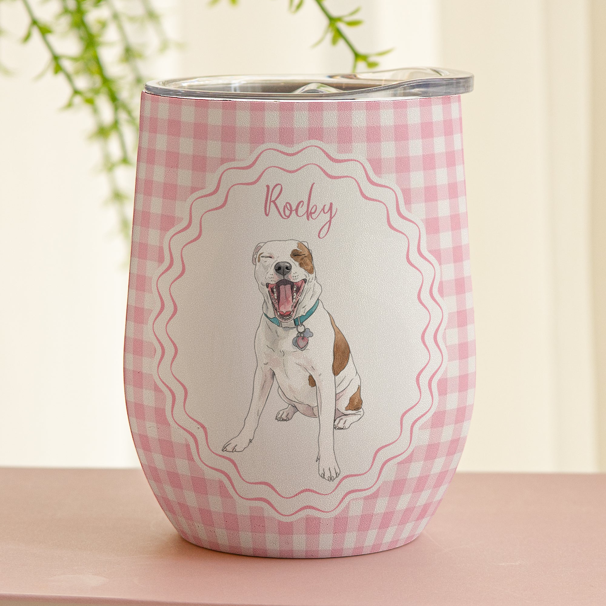 Custom Pet Photo Watercolor Colorful - Personalized Wine Tumbler  2