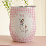 Custom Pet Photo Watercolor Colorful - Personalized Wine Tumbler  2