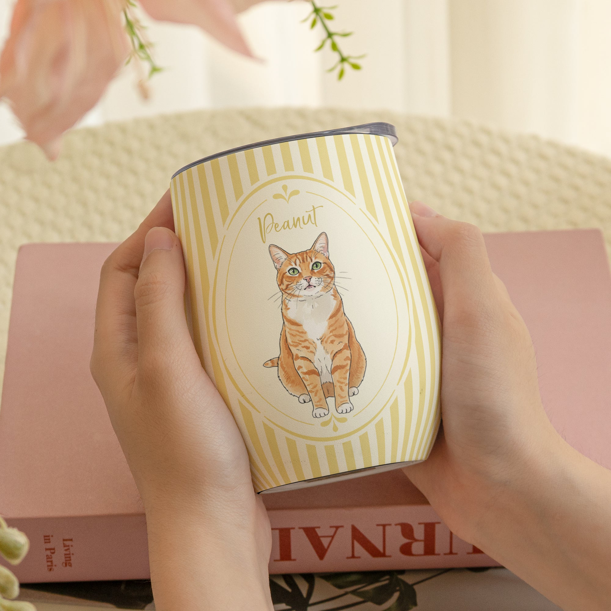Custom Pet Photo Watercolor Colorful - Personalized Wine Tumbler  4