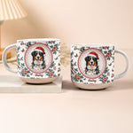 Custom Pet Photo Watercolor Floral Art Gifts For Dog Mom, Cat Mom - Personalized Pottery Mug 2