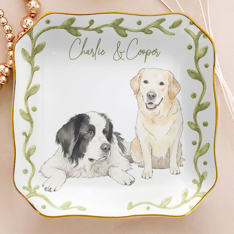 Custom Pet Photo Watercolor New Version Gifts For Her, Dog Mom, Cat Mom - Personalized Jewelry Dish 5