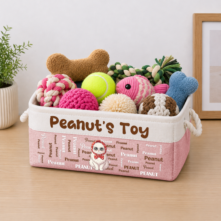 Custom Pet Portrait Cartoon Art Gift For Pet Lovers - Personalized Storage Basket 2
