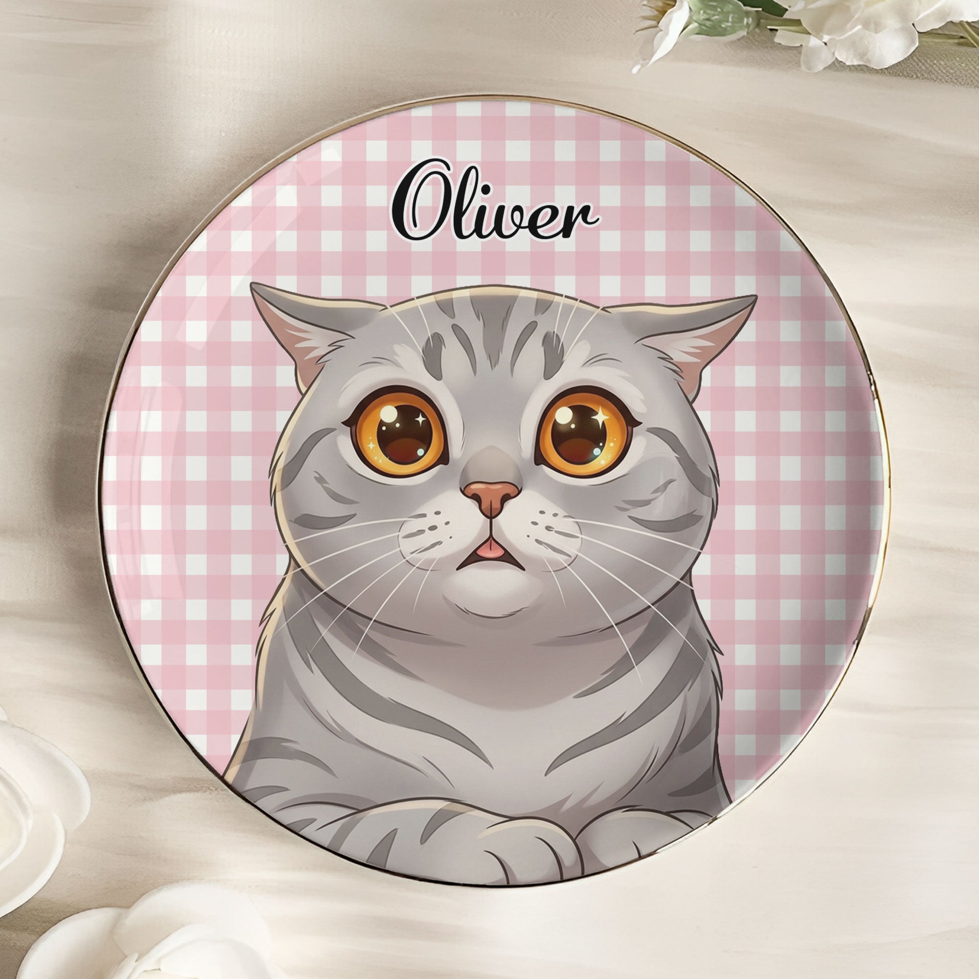 Custom Pet Portrait Cartoon Style Art - Personalized Jewelry Dish 3
