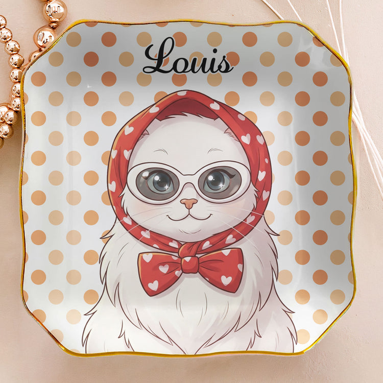 Custom Pet Portrait Cartoon Style Art - Personalized Jewelry Dish 5
