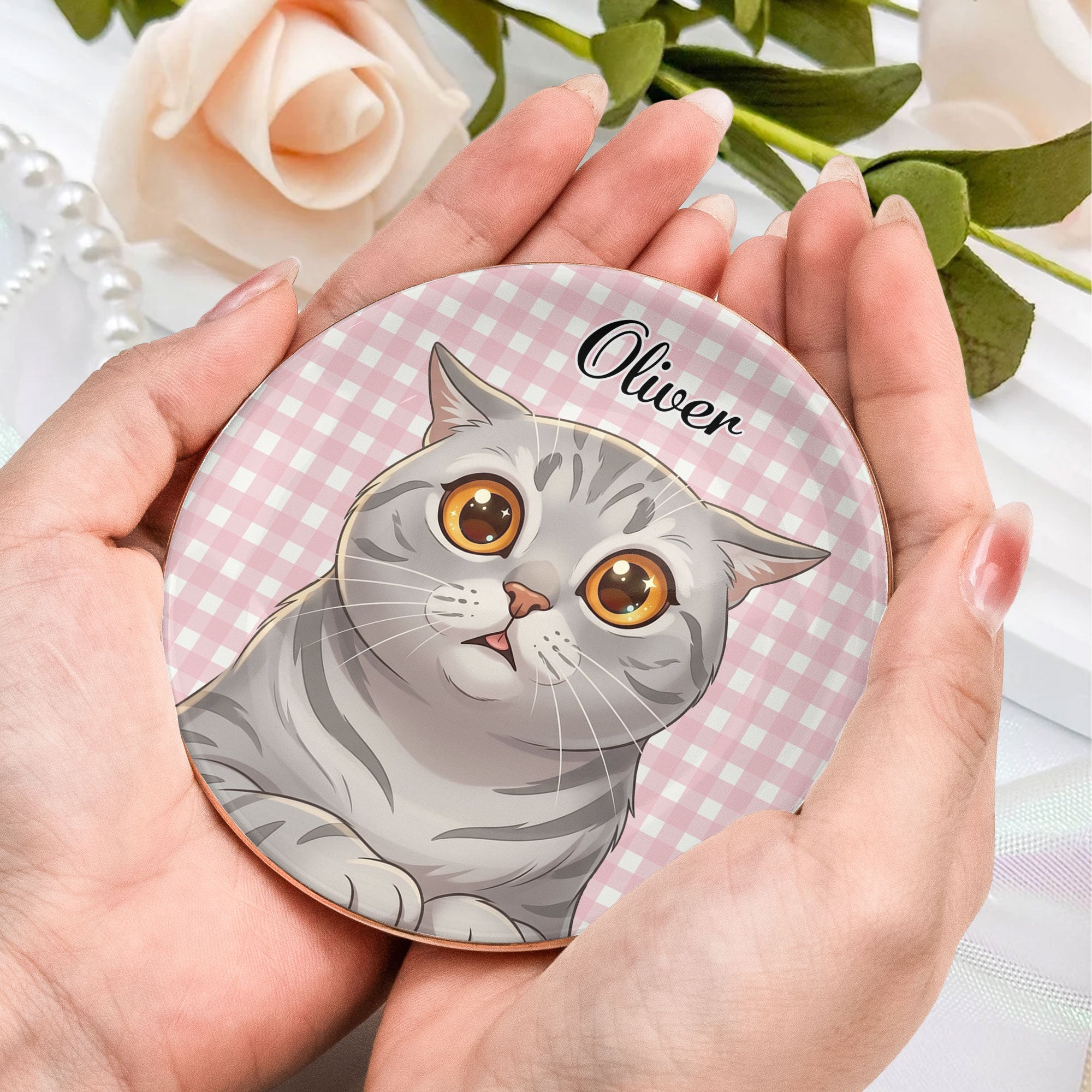 Custom Pet Portrait Cartoon Style Art - Personalized Jewelry Dish 6