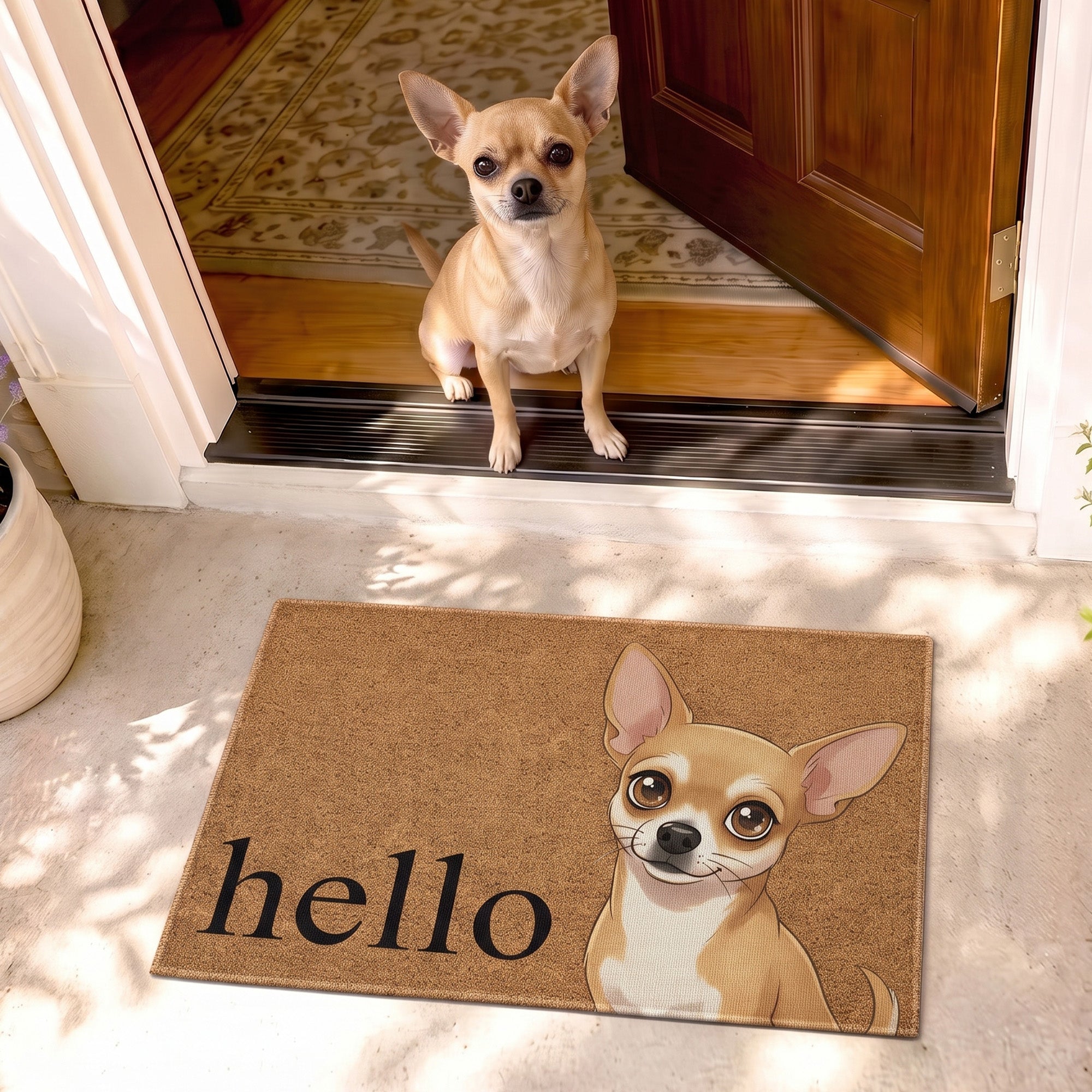 Custom Pet Portrait Cartoon Style - Personalized Doormat 1
