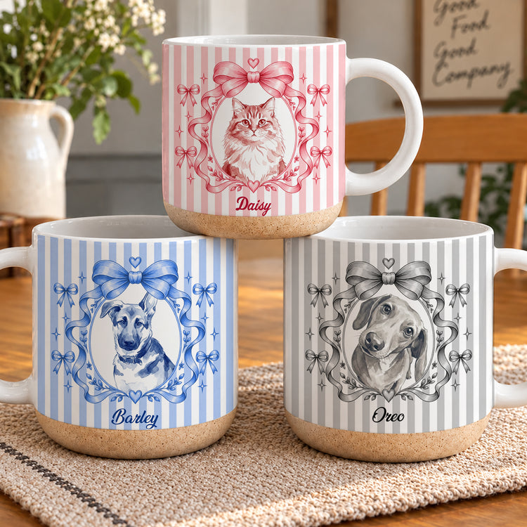 Custom Pet Portrait Coquette Coffee Cup - Personalized Mug 1