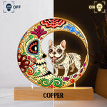 Custom Pet Portrait Day Of The Dead Día De Los Muertos Moon - Personalized Night Light 3