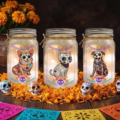 Custom Pet Portrait Day Of The Dead Mexican Hispanic Style - Personalized Night Light